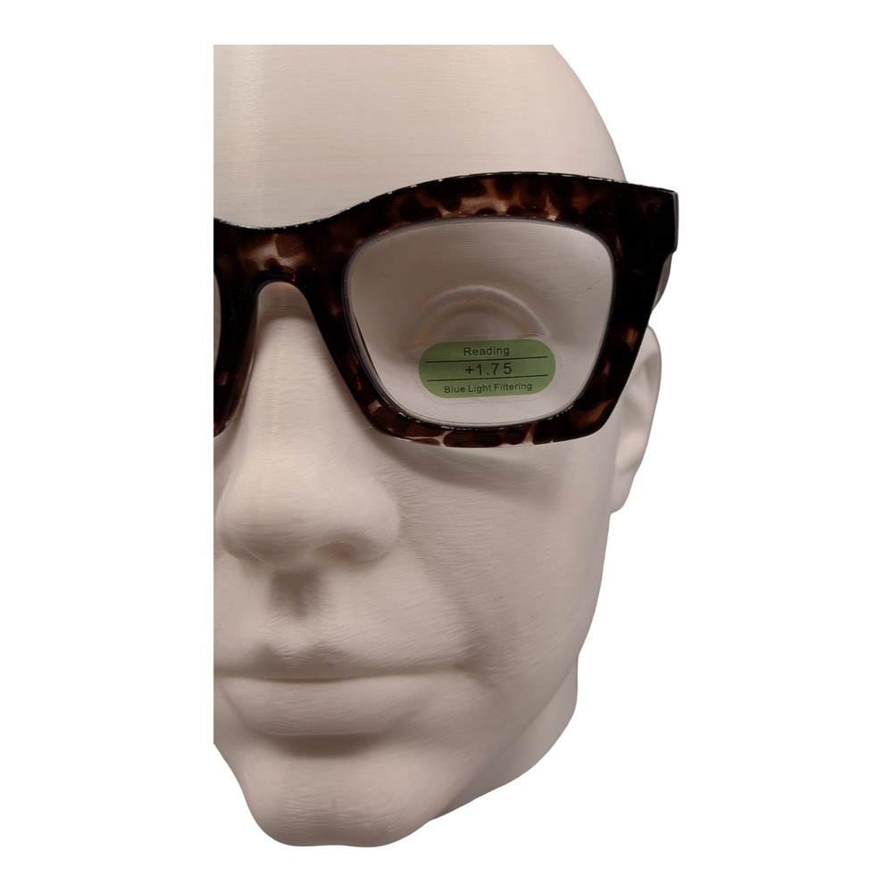Amomomaeyewear Tortoise Shell Square Reading Glasses AM6042 C8 +1.75 Blue Light - Picture 4 of 5